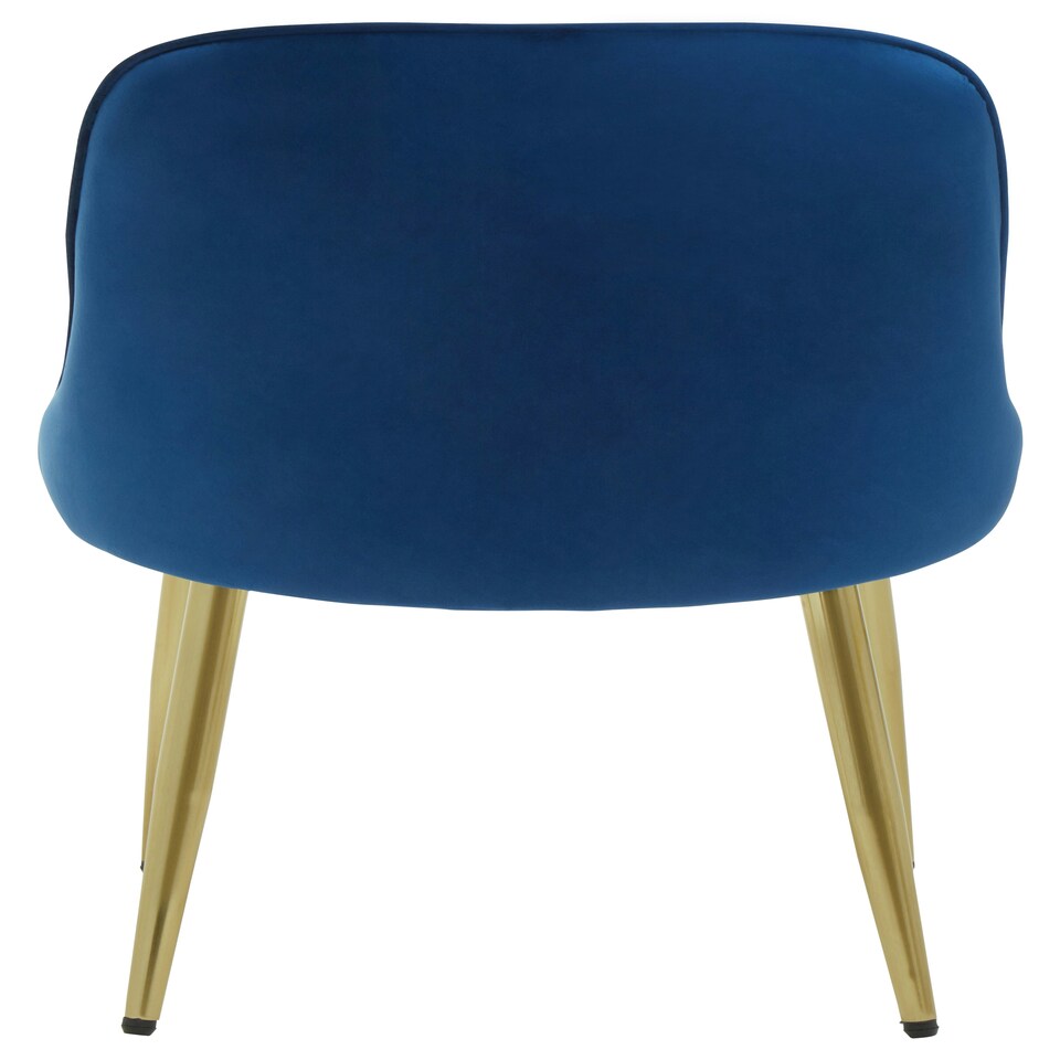 image 1 of Interiors by Premier Luxe Midnight Velvet Dining Chair, Mid-Century Modern Blue Velvet Dining Chairs, Comfortable Dining Chair