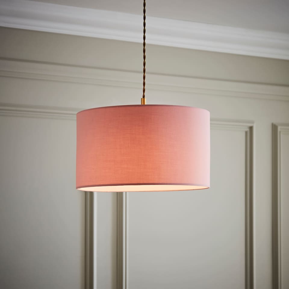 image 1 of ValueLights Reni Medium Pink Fabric Pendant Shade | Pink