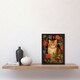 image 2 of Stylish Ginger Striped Kitten Cat Red Amidst Black Framed Wall Art Print A4