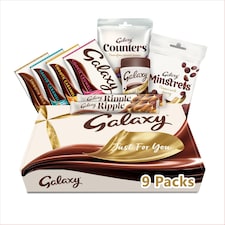 Galaxy Variety Chocolate Hamper Gift Box | Smooth Milk | Minstrels | Counters | Ripple | Cookie | Salted Caramel | Caramel | Hot Chocolate Gift for Him and Her, Perfect for Birthday, Thank You or Celebration Gifts
