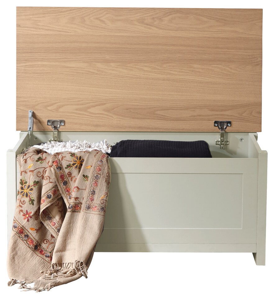 image 1 of Lancaster Ottoman Storage Box | Cream | Cream