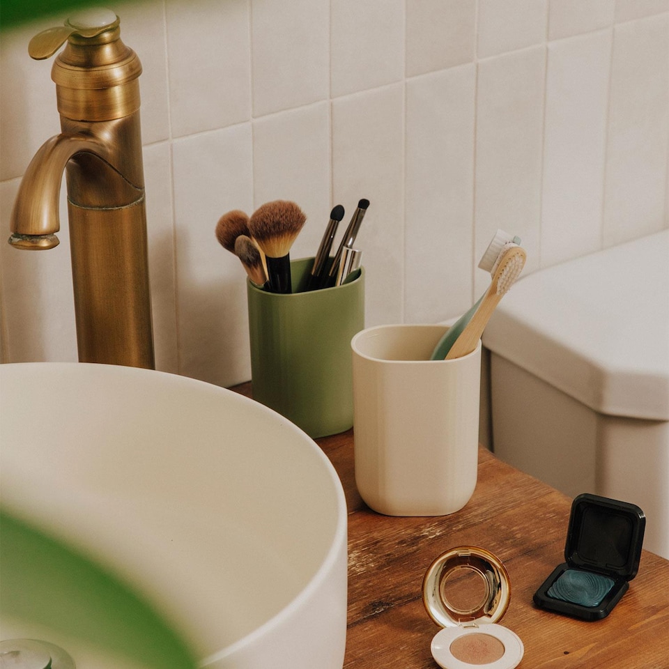 image 1 of COSMIC Toothbrush holder, Green, Freestanding or Wall Mounted, ALIFE Collection