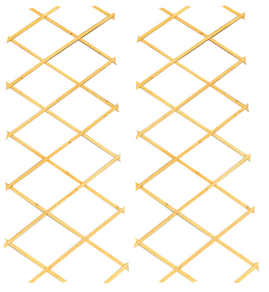 image 1 of Expanding Wooden Garden Trellis (180cm x 60cm) - Pack of 2