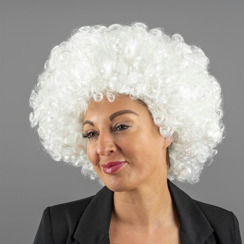image 1 of White Afro Curly Wig Multi