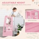 image 3 of HOMCOM Kids Step Stool, Adjustable Standing Platform, Toddler Kitchen Stool Pink