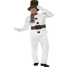 Mr Snowman Costume - White - with Top - Attached Belt - Trousers - Scarf & Hat - 28003XL XL