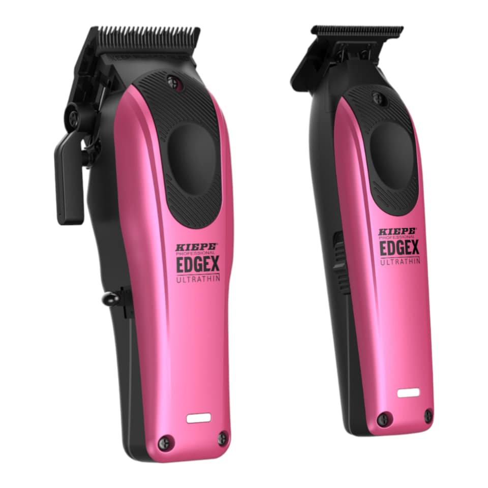 image 1 of Kiepe - Professional Edge X Ultrathin Clipper & Trimmer Set - Metallic Pink