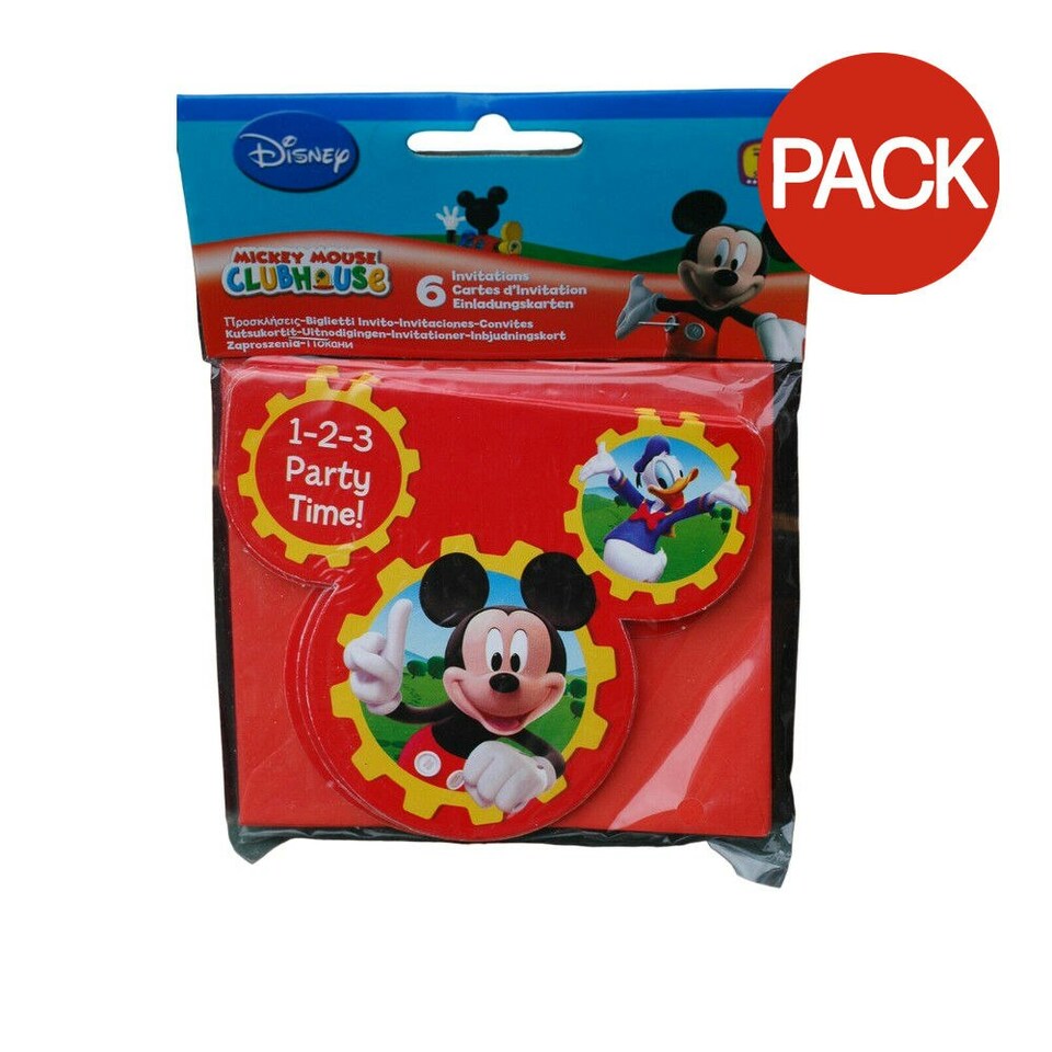Mickey Mouse Clubhouse Invitations (Pack of 6) - Red - One Size
