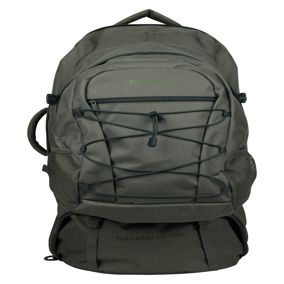 image 1 of Mountain Warehouse Unisex Traveller 60 + 20L Rucksack Durable Sports Backpack Green | Khaki