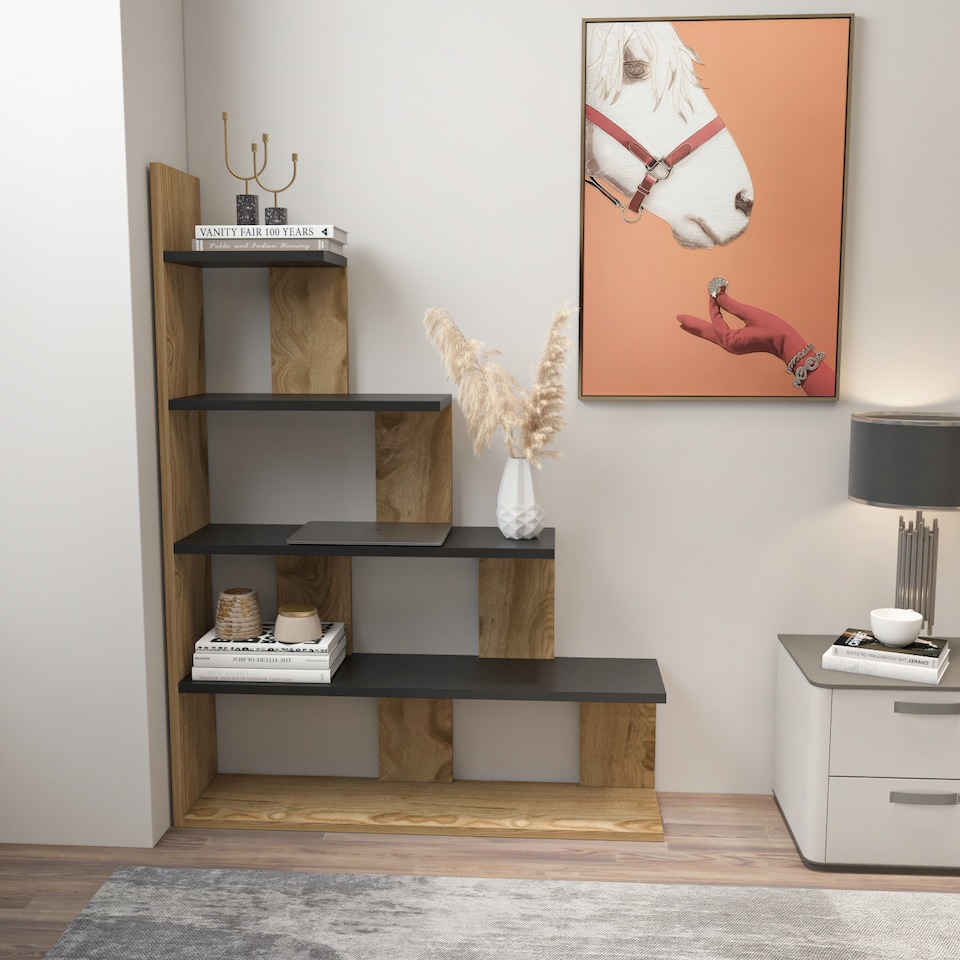 image 1 of Decorotika Echo Ladder Bookcase 5-tier Decorotika Echo Ladder Bookcase 5-tier - 120 cm H x 90 cm W x 21,8 cm D