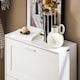 image 9 of SoBuy Narrow 2 Flip-Door Shoe Cabinet, White, 23.6x9.8x31.5 inches, 12.22 kg - FSR137-W