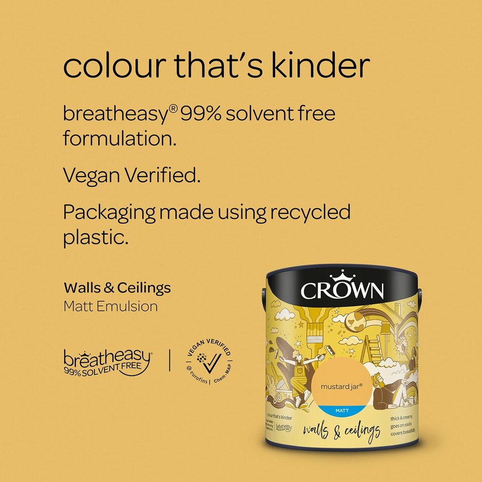 image 1 of Crown Matt Emulsion Paint - Mustard Jar - 2.5L