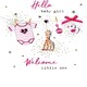 image 1 of Hello Baby Girl Welcome Little One Congratulations Card