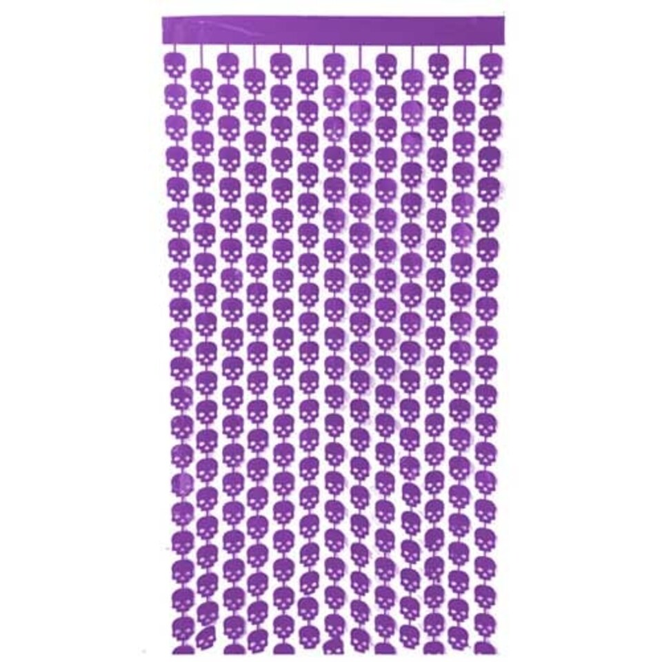 Purple Halloween Skull Foil Curtain Backdrop 2m x 98cm