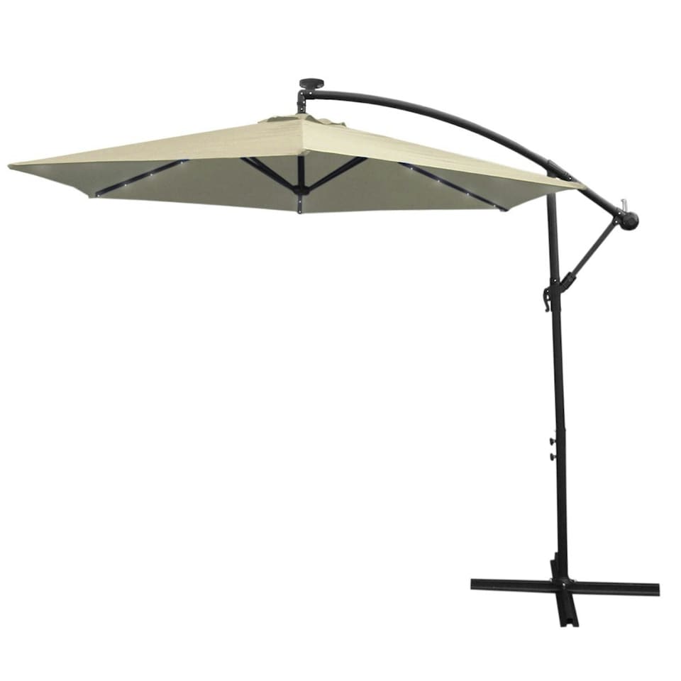 image 1 of Cream 3m LED Cantilever Parasol