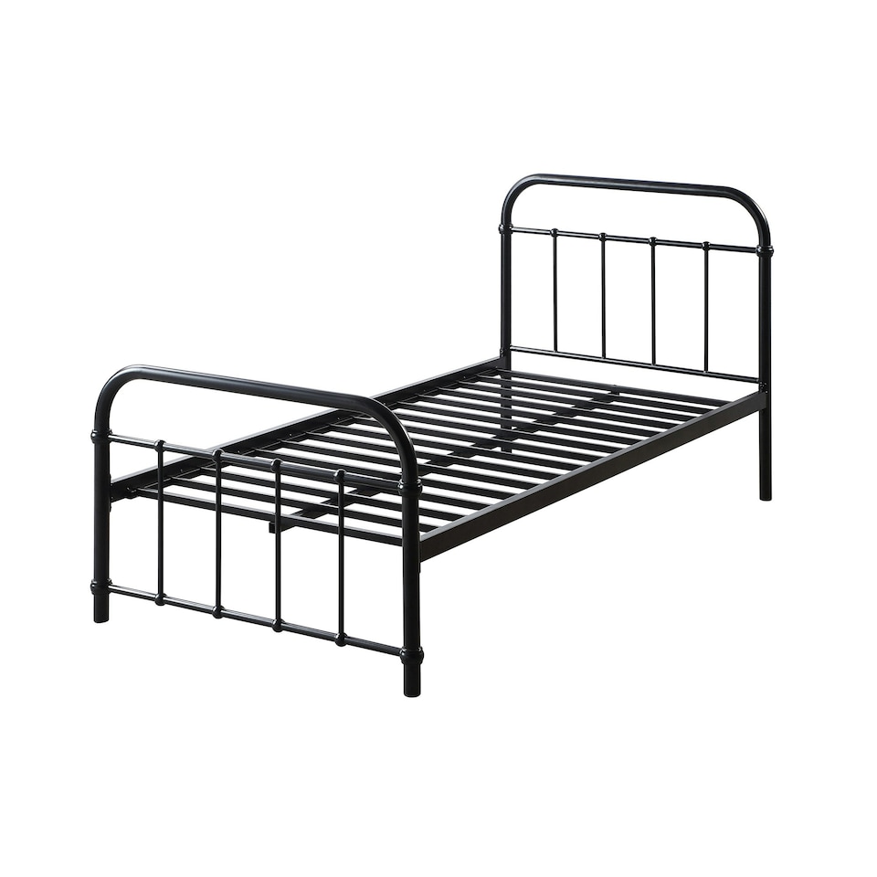 image 1 of Tewin Vintage Hospital Style Black Metal Bed Frame (Single)