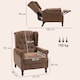 image 5 of HOMCOM Recliner Armchair, Vintage Reclining Chair with Nail Head Trim, Wingback Chair with Button Tufted Back and Footrest, for Living Room, Brown | Brown | Brown