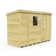 image 1 of 9 x 4 Feet Pent Shed - Single Door With Windows - Wood - L118 x W276 x H201 cm Brown