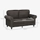 image 3 of HOMCOM 2 Seater Sofa, Fabric Sofa Couch with Nailhead Trim Rolled Arm and Slatted Wood Frame, Upholstered Loveseat Settee for Living Room, Bedroom, Home Office, Dark Brown