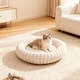 image 2 of Living and Home 6 Colour Soft Donut Pet Bed for Cats & Dogs,Warm & Cosy Retreat | White | White | XL | 1