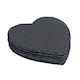 image 1 of Argon Tableware Heart Slate Placemats - 25cm - Pack of 6 | Black | Natural