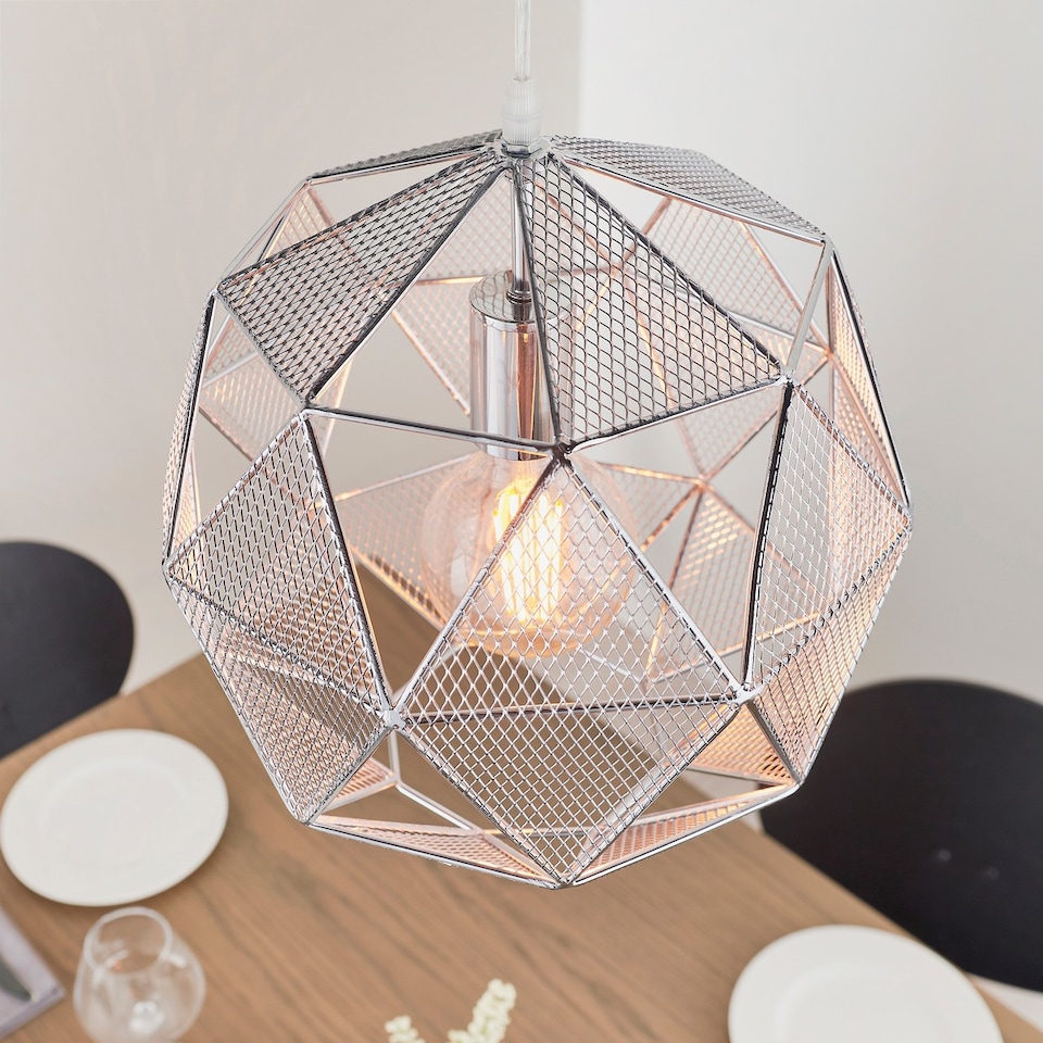 image 1 of Armour 1 Light Spherical Pendant Chrome Plate, E27