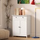 image 8 of kleankin 75x60cm Freestanding Bathroom Storage Cabinet Unit w  2 Drawers Cupboard Adjustable Shelf Metal Handles Traditional Style White
