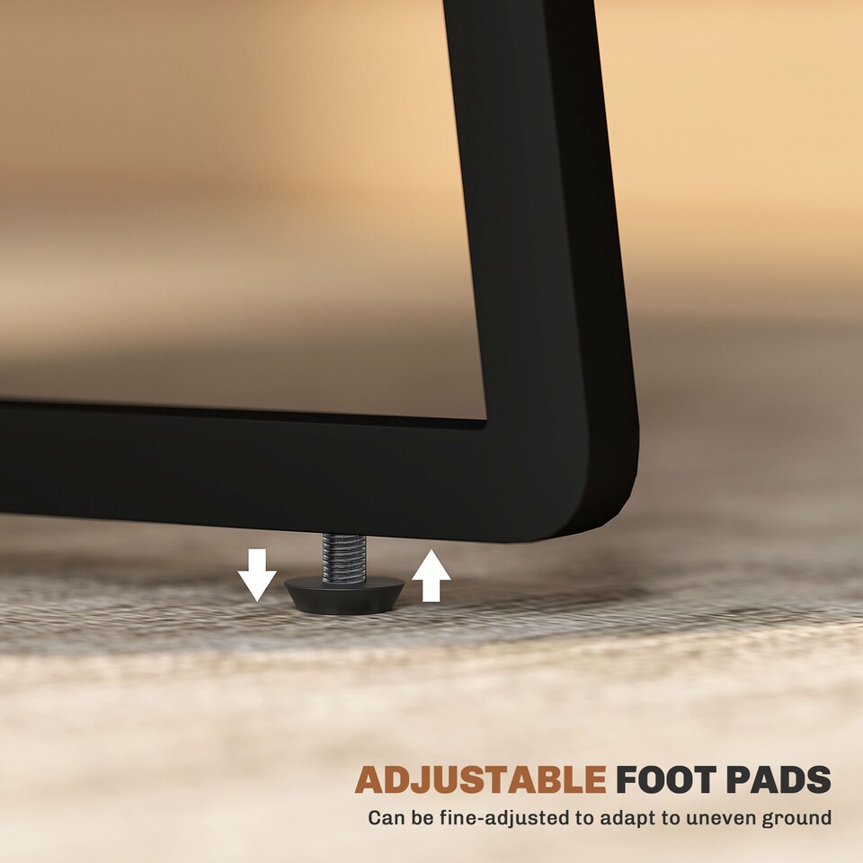 image 1 of HOMCOM 2-Tier Round Coffee Table with Storage Shelf, Living Room Table with Marble Effect Top and Steel Frame, White