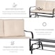image 4 of Outsunny 2-Person Outdoor Loveseat Glider Bench Rocking Chair for Patio, Garden, Yard, Porch with Armrest and Cushions, Khaki