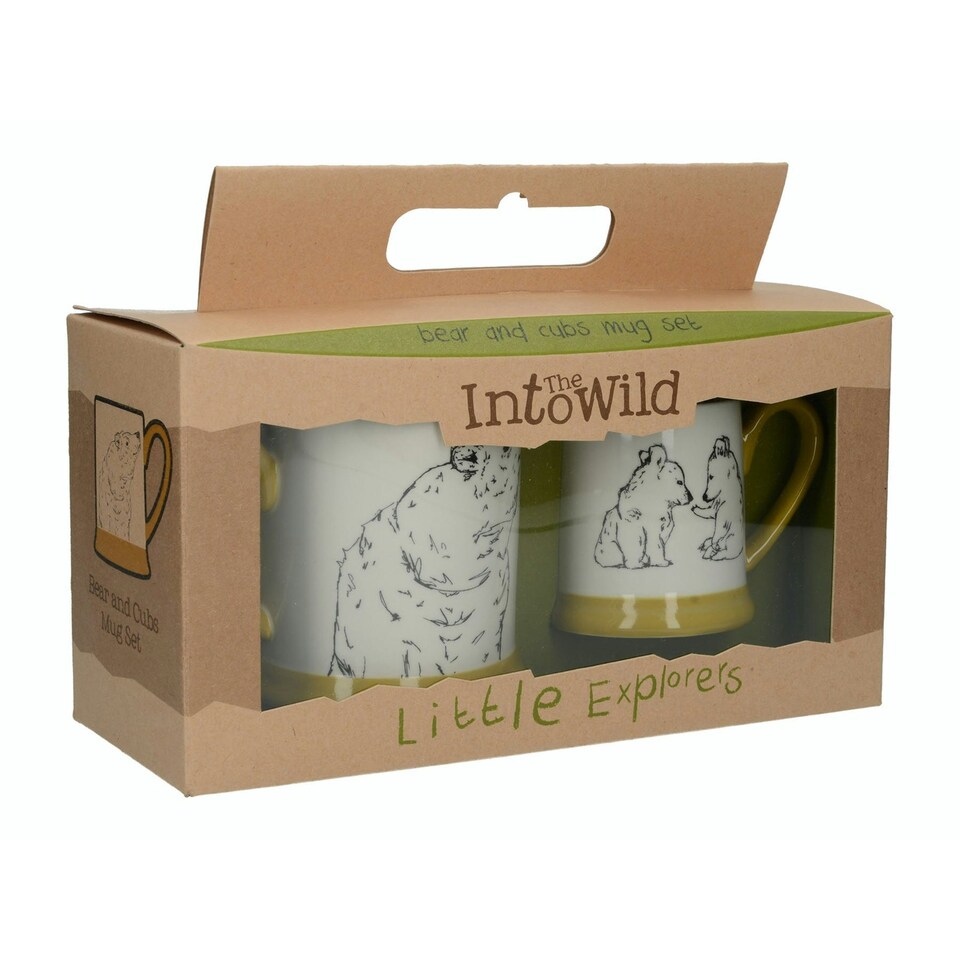 image 1 of Creative Tops Into The Wild Little Explorer Bear Set Of 2 Mugs