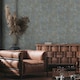 image 2 of AS Creation Concrete Effect Heavyweight Vinyl Textured Wallpaper - Blue/Gold - 10m x 0.5m Blue