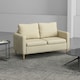 image 8 of HOMCOM 2 Seater Sofa Modern Fabric Couch with Wood Legs and 2 Pockets Beige