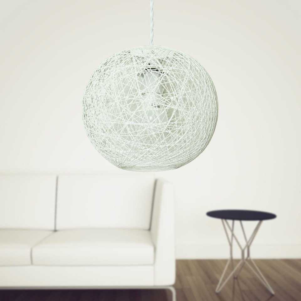 image 1 of Abaca - White 10 inch Globe Ceiling Light Shade | White | Medium | 1