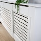 image 6 of Extending Radiator Cover Adjustable Wooden MDF Slatted Grill | White