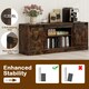 image 5 of COSTWAY Entertainment Center Farmhouse TV Stand for 70 Inch TVs Brown