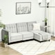image 2 of HOMCOM Upholstered Sofa Bed Reversible Sectional Sofa Set Velvet-Touch Sleeper
