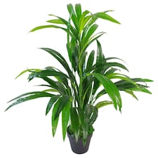 65cm Leaf Design UK Realistic Large Artificial Foliage Plant with Pot | Green | 2ft