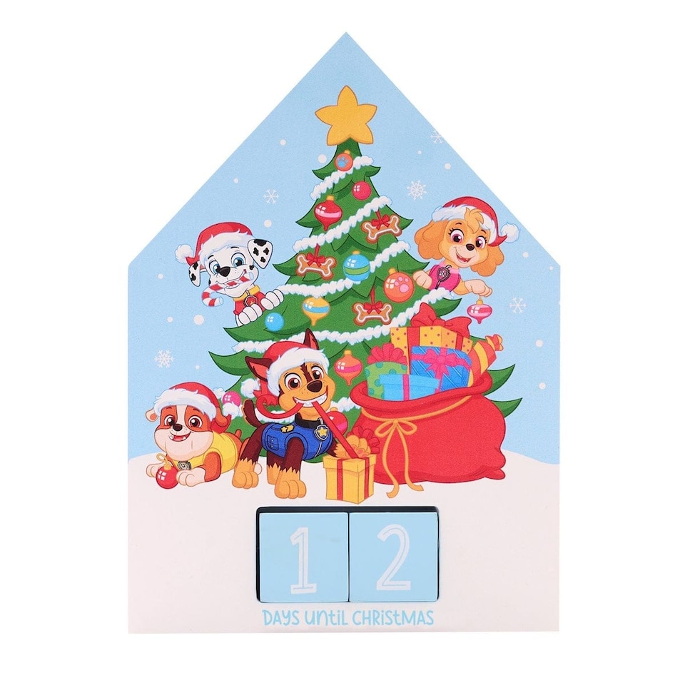 image 1 of Widdop Gifts Paw Patrol Christmas Countdown Wooden Calendar