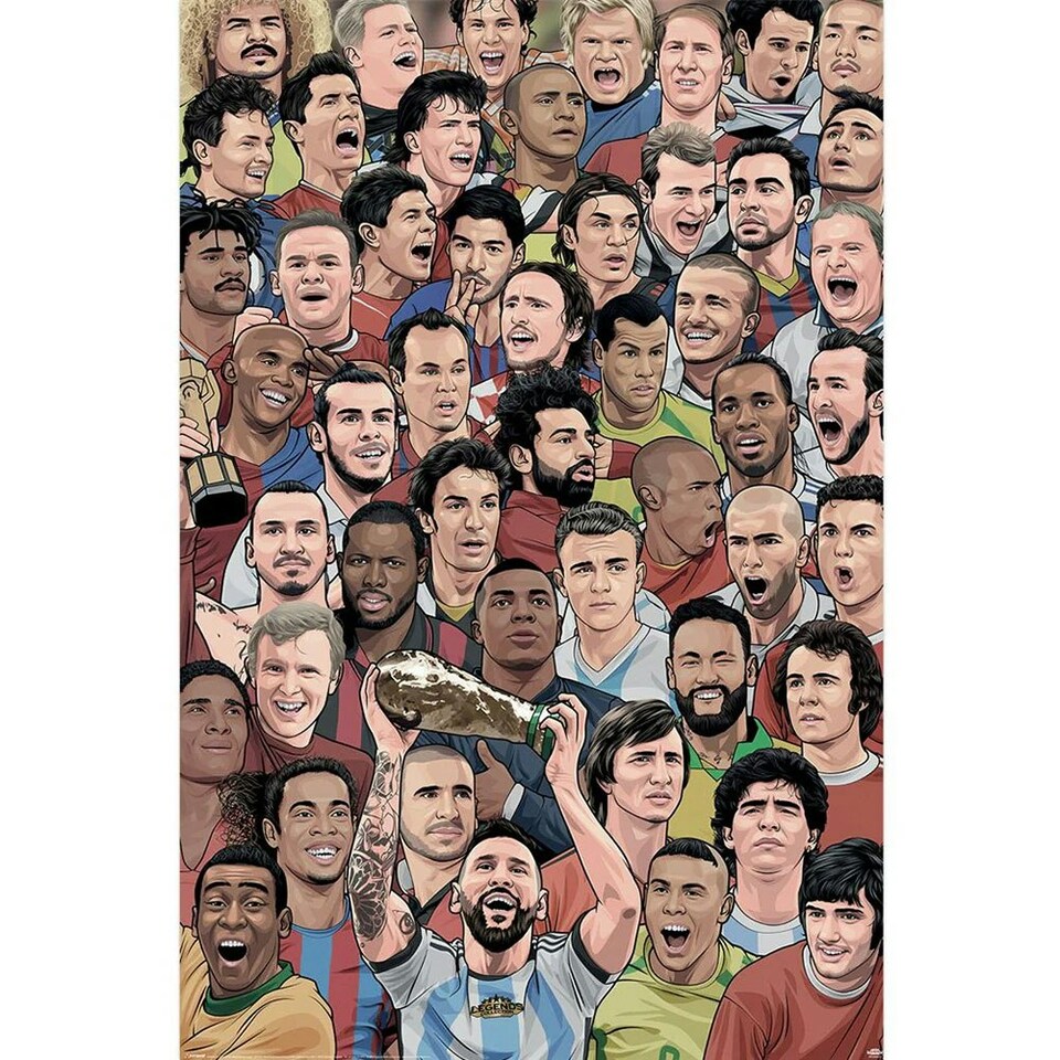 image 1 of Legends Collection Footballs Greatest Poster - Multicoloured - One Size