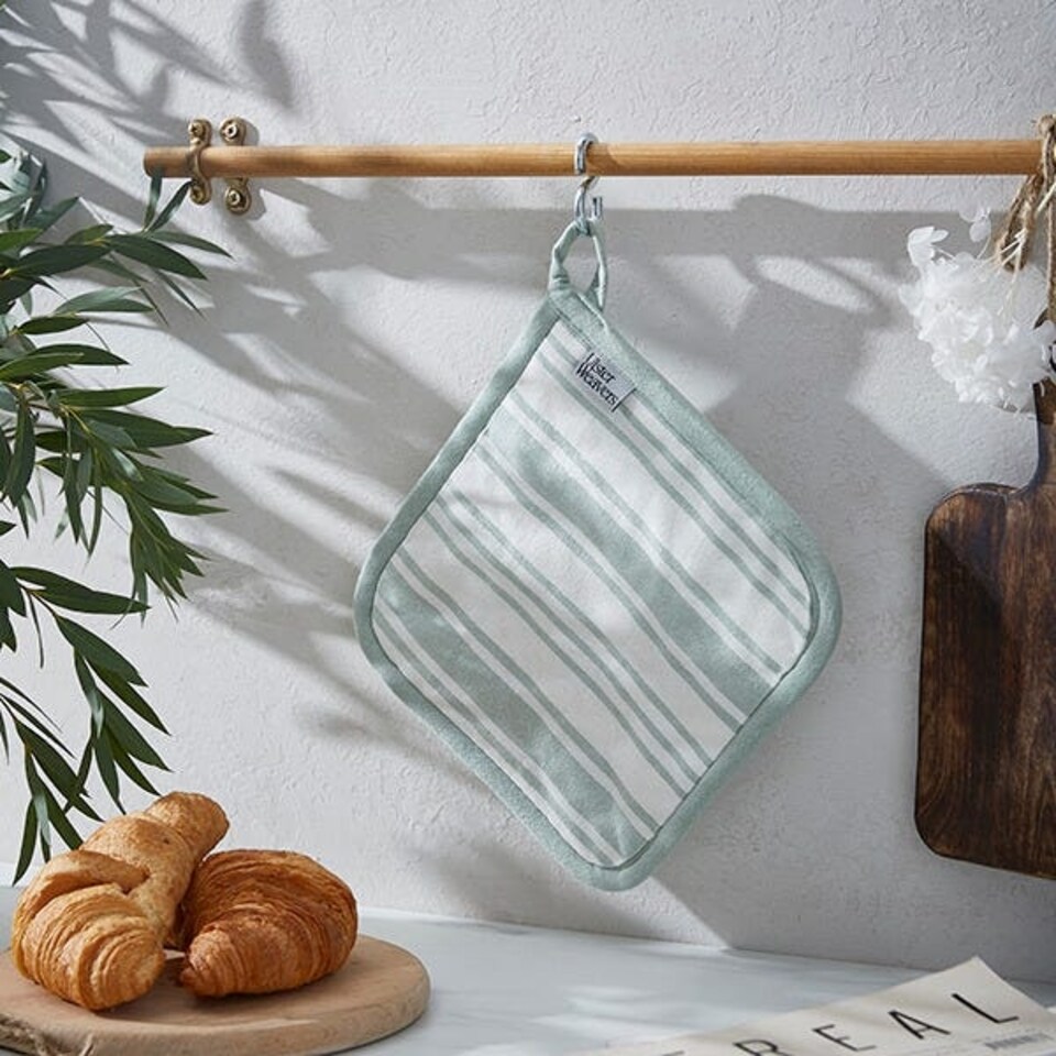 image 1 of Ulster Weavers Sage Stripe Pot Mat