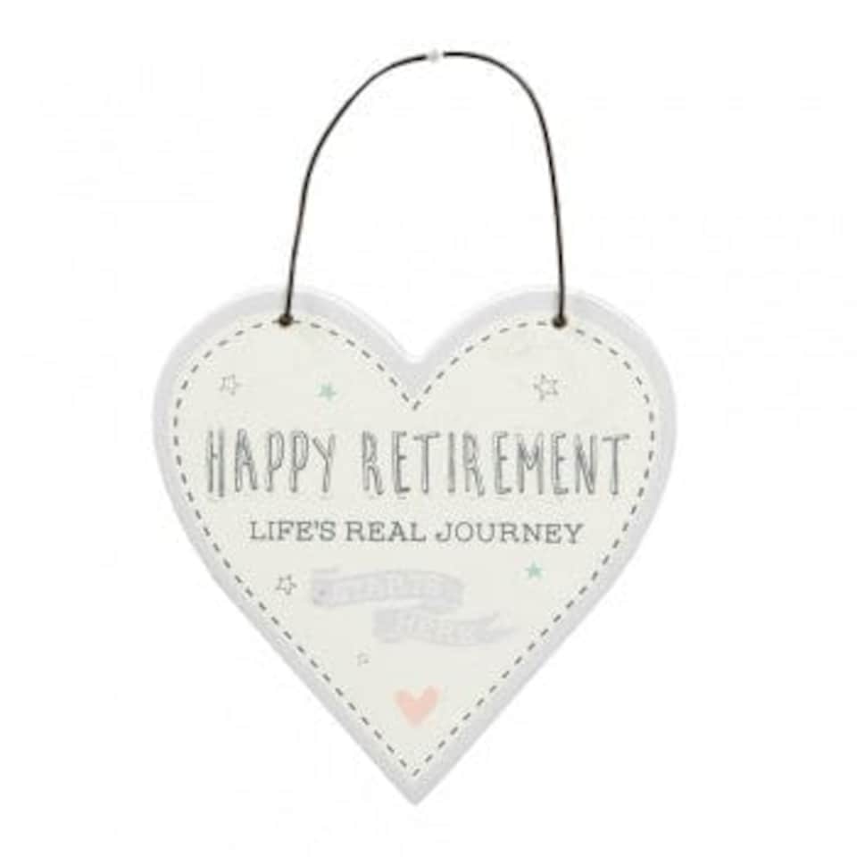 image 1 of Widdop Gifts Happy Retirement Heart Plaque