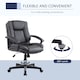 image 6 of HOMCOM Desk Chair, PU Leather Office Chair with Adjustable Height and Swivel Wheels, for Home Work Study, Black