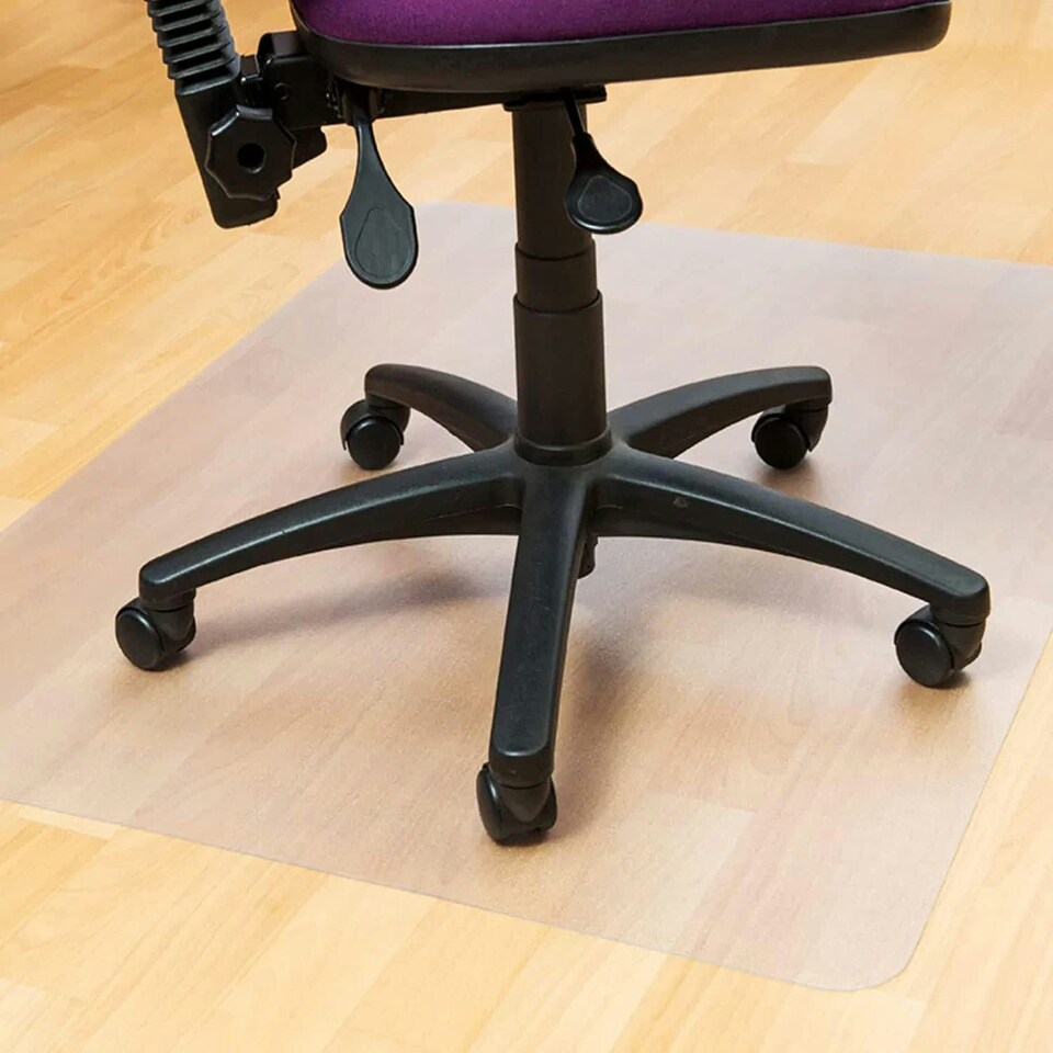 image 1 of 2 x PVC Transparent Floor Protector Durable Low Pile Chair Mats 90cm x 120cm Non- Slip For Hard Floors