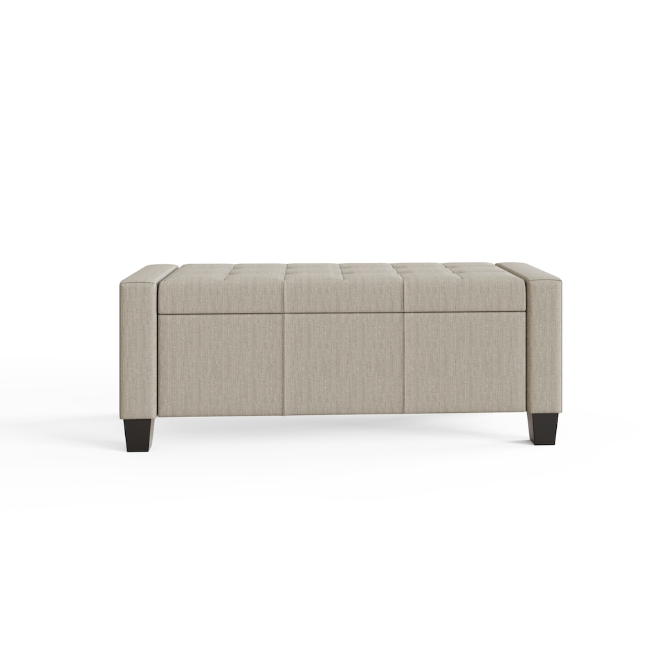 image 1 of Verona Ottoman Storage Bench | Cream | Natural