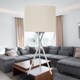 image 7 of Set of 2 Tripod - Polished Chrome Lamps with Natural Linen Shade Chrome | Brown