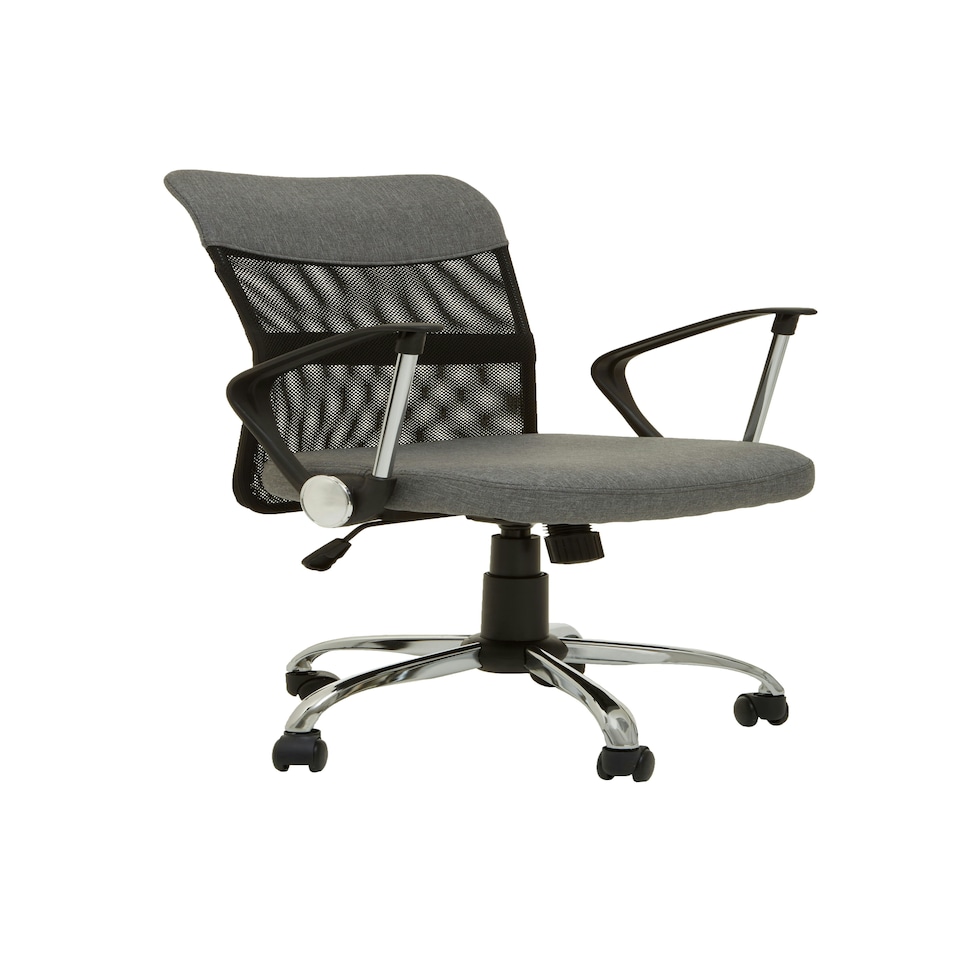 image 1 of Interiors by Premier Fenix Grey Home Office Chair With Chrome Arms