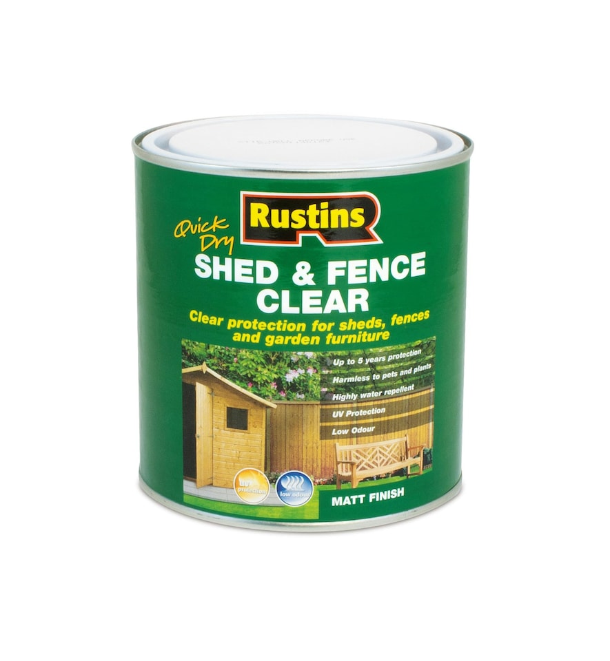 image 1 of Rustins Shed & Fence Clear 1L- Advanced Wood Protector for Outdoor Structures