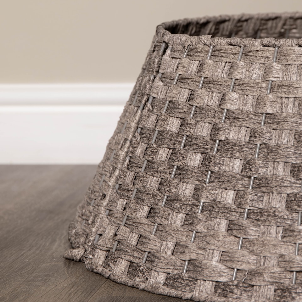 image 1 of 48/70cm Samuel Alexander Large KD Plastic Wicker Rattan Woven Christmas Tree Skirt in Grey