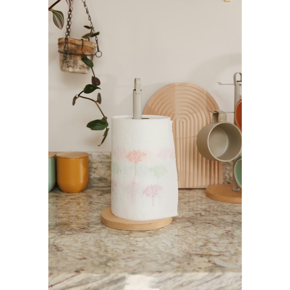 image 1 of KitchenCraft Kitchen Roll Holder Wood Metal
