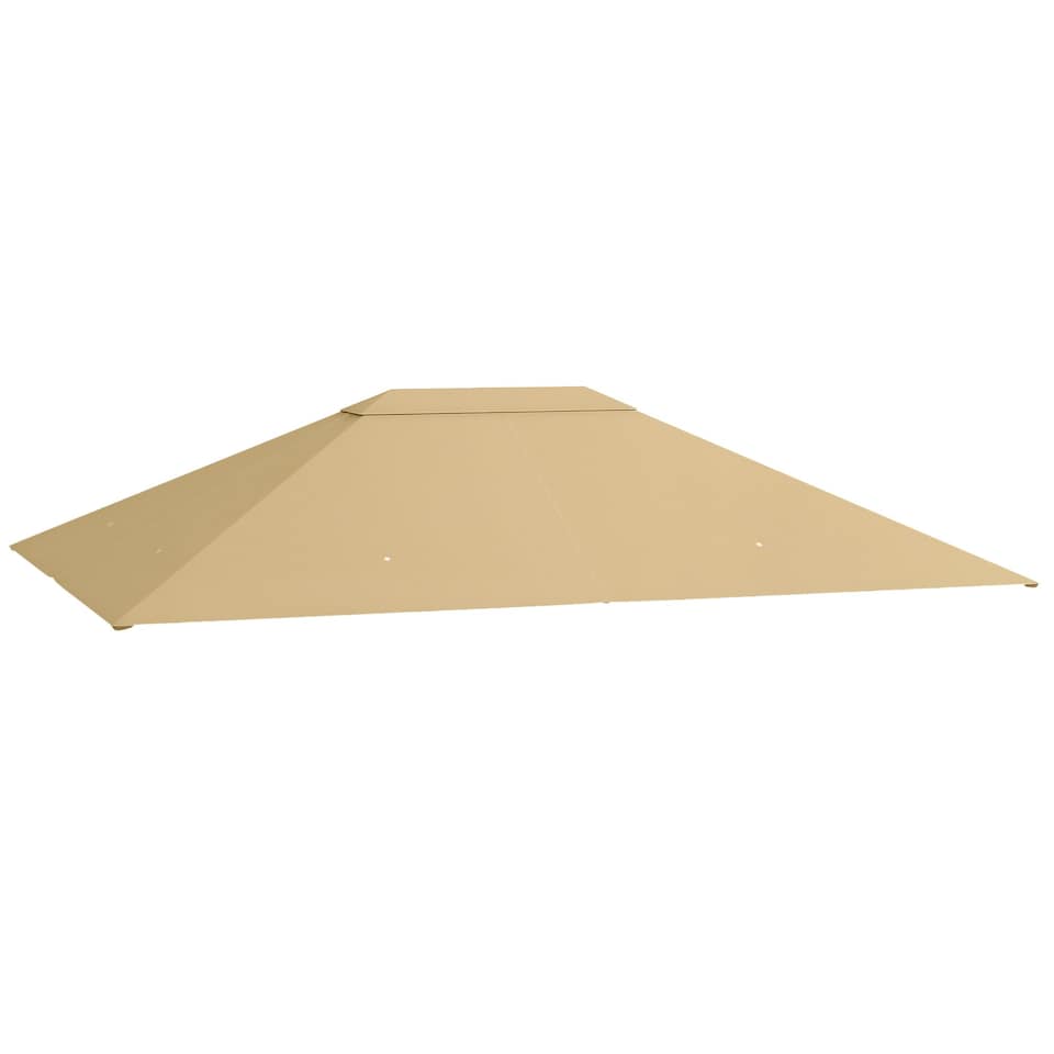 image 1 of Outsunny 3 x 4m Gazebo Canopy Replacement Gazebo Roof Cover, Khaki